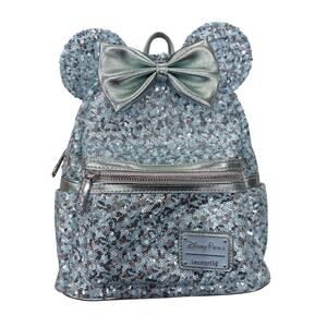 Loungefly Disney Parks Arendelle Aqua Frozen Minnie Ears Backpack Rare Retired